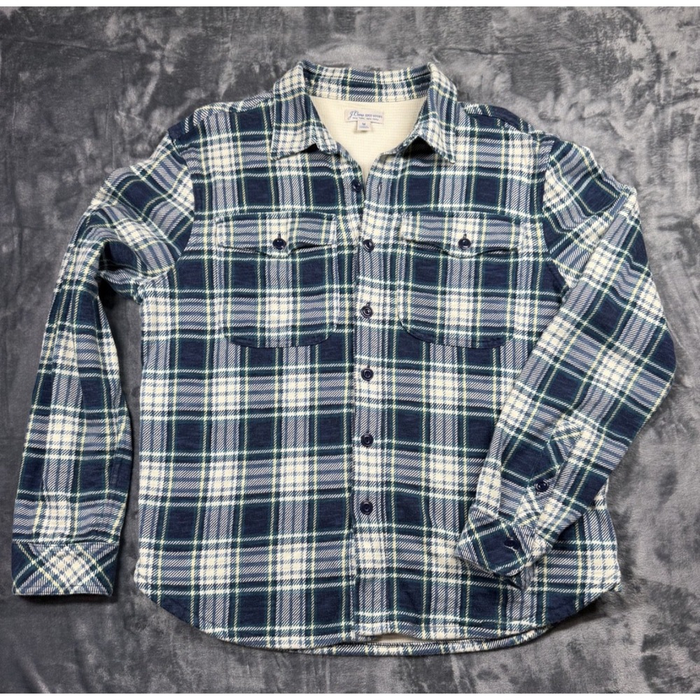 J Crew Thermal Lined Flannel Shirt Jacket Mens M Plaid Heavyweight Cotton BB816